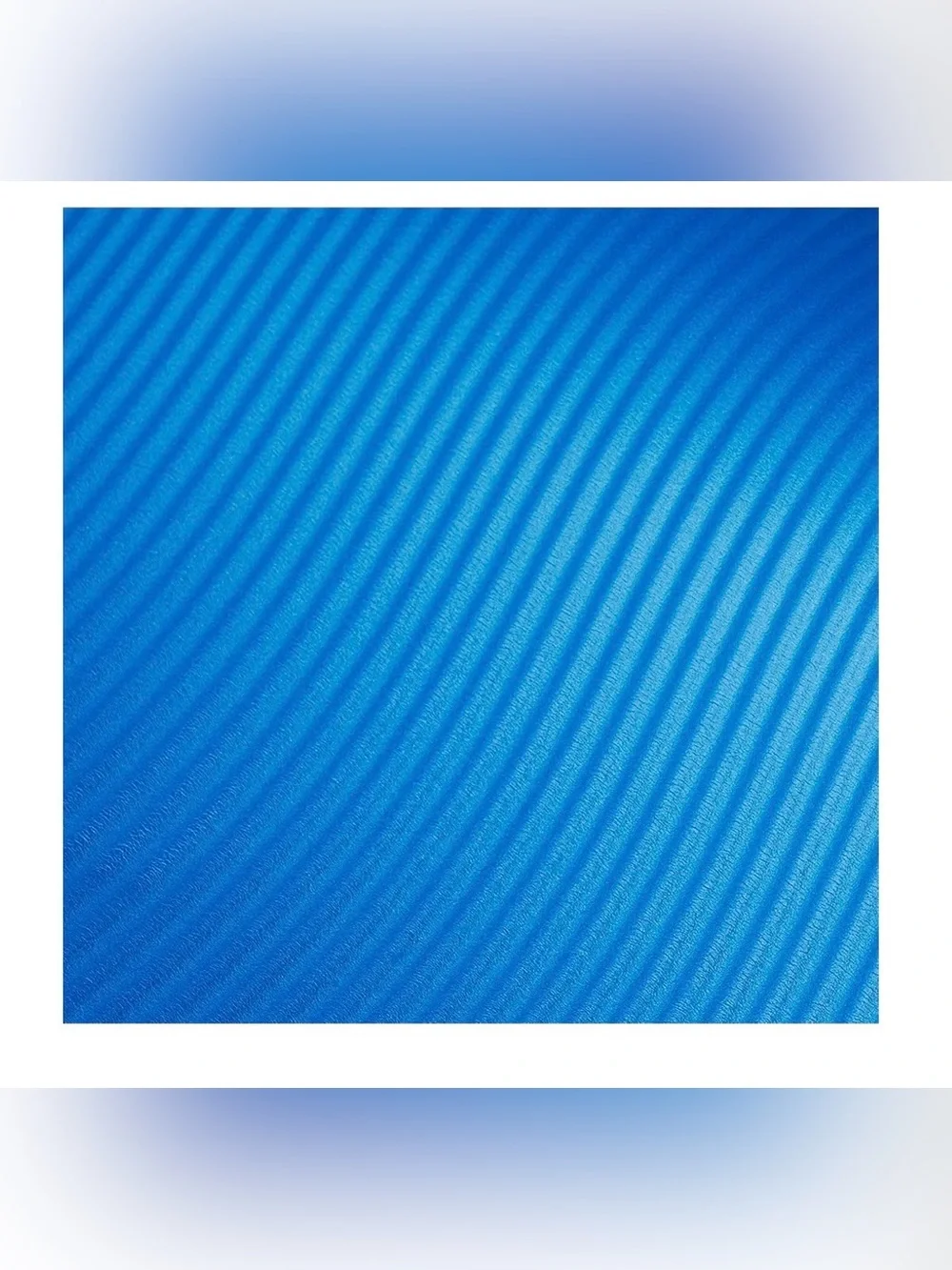 Blue Foam Exercise Mat with Black Carry Straps